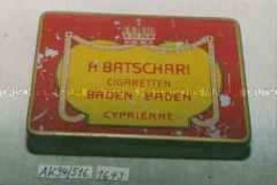 Blechdose für 25 Stück CIGARETTEN "CYPRIENNE" A. BATSCHARI BADEN-BADEN