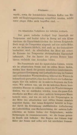 F. Die klimatischen Verhältnisse des indischen Archipels