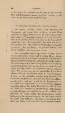 F. Die klimatischen Verhältnisse des indischen Archipels