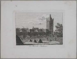Bernau: Stadtmauer und Pulverturm von Westen