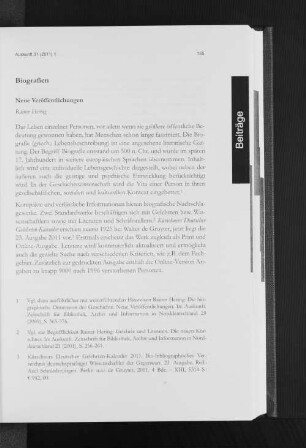 Biografien : Neue Veröffentlichungen