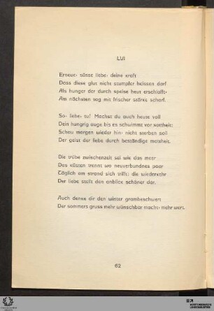 LVI: Erneue · süsse liebe · deine kraft