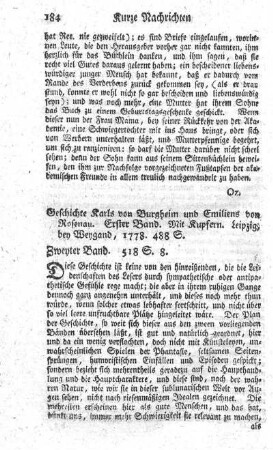 Geschichte Karls von Burgheim und Emiliens von Rosenau. Bd.1.2.