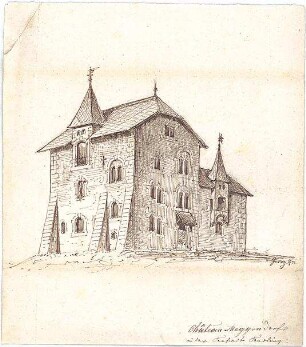 Hauberrisser, Georg von; u. a. Deutschland; Österreich; Skizzen - "Château in Meggendorfe" (Perspektive)