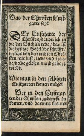 Was der Christen Lustgarte sey?