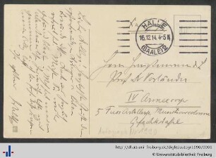 Postkarte, 16.12.1914