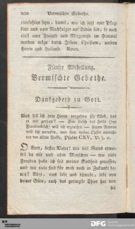 [Dankgebeth und Fürbitten.]