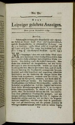 No. 81. Den 9ten October 1789.