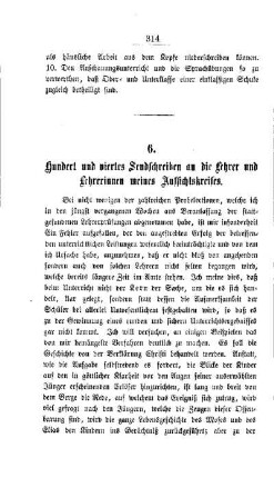 Hundert und viertes Sendschreiben an die Lehrer und Lehrerinnen meines Aufsichtskreises