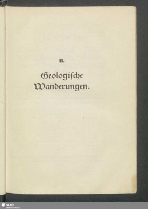 II. Geologische Wanderungen