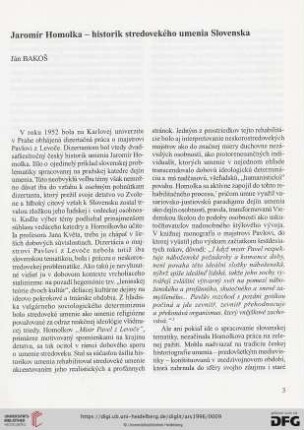 Jaromír Homolka : historik stredovekého umenia Slovenska