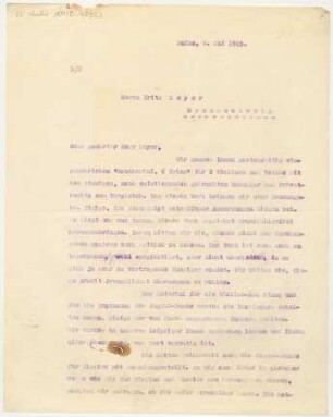 Brief an Fritz Meyer : 08.05.1925