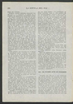 XII. - El primer acto de gobierno