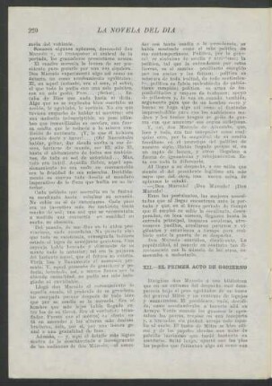 XII. - El primer acto de gobierno