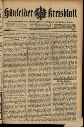 Ausgabe vom Samstag, den 22. Oktober 1898.