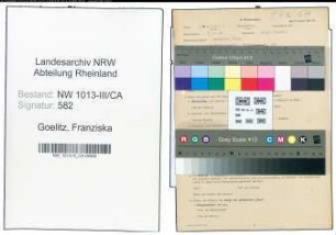 Entnazifizierung Franziska Goelitz , geb. 07.02.1902 ()