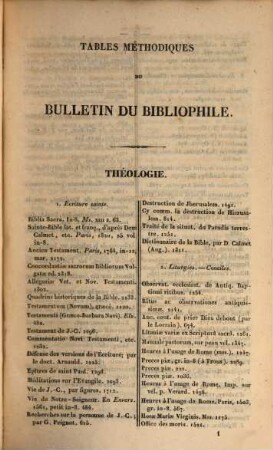 Bulletin du bibliophile. 1, 1. 1834/35