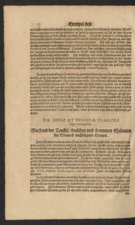 De Odio Et Invidia Diaboli erga coniugatos.Wie feind der Teuffel/ keuschen und frommen Eheleuten sey ... Exempel.