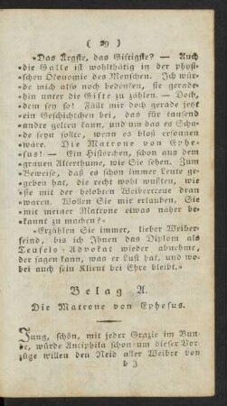 Beleg A. Die Matrone von Ephesus.