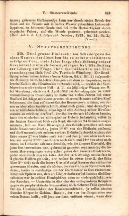V. Staatsarzneikunde.