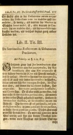 Tit. III. De Servitutibus Rusticorum & Urbanorum Praediorum.