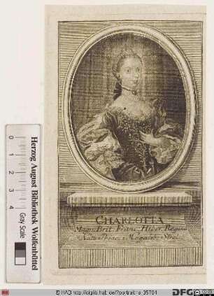 Bildnis Charlotte (Sophie Ch.), Königin von Großbritannien u. Irland, geb. Prinzessin von Mecklenburg-Strelitz