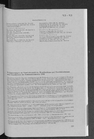V.3 Erläuterungen zu Studentenzahlen, Beurlaubten und Gasthörerinnn und Gasthörer im Sommersemester 1996