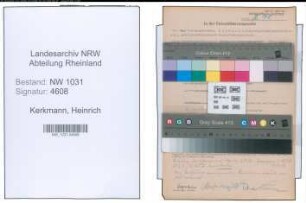 Entnazifizierung Heinrich Kerkmann , geb. 07.11.1892 (Verw.Direktor)