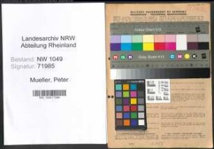 Entnazifizierung Peter Mueller , geb. 04.02.1907 (Gastwirt)