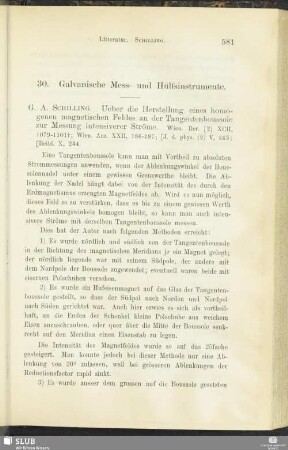 30. Galvanische Mess- und Hülfsinstrumente