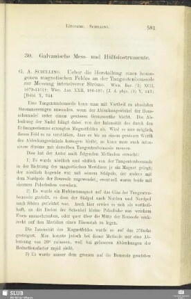 30. Galvanische Mess- und Hülfsinstrumente