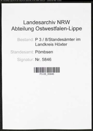 Sterberegister Standesamt Pömbsen