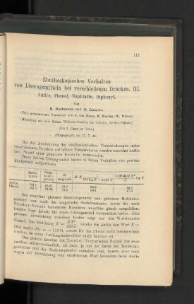 Ebillioskopisches Verhalten von Lösungsmitteln bei verschiedenen Drucken. III. Anilin, Phenol, Naphtalin, Diphenyl.