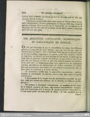 Des Affections Convulsives, Spasmodiques Et Paralytiques En Général