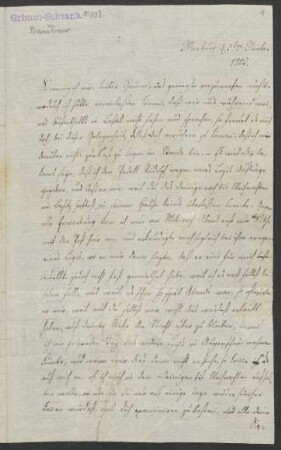 Brief an Wilhelm Grimm : 03.11.1805