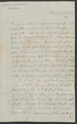 Brief an Wilhelm Grimm : 03.11.1805