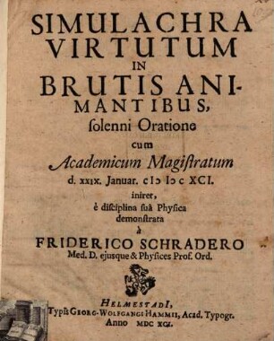 Simulacra virtutum in brutis animalibus : [diss. inaug.]