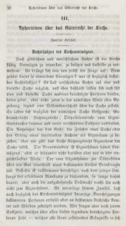30-52 Aphorismen über das Güterrecht der Kirche : zweiter Artikel