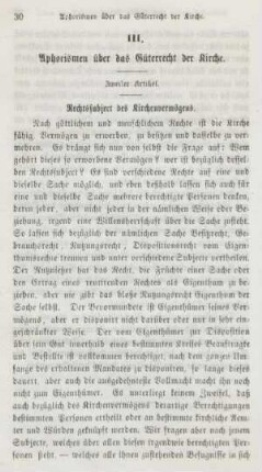 30-52 Aphorismen über das Güterrecht der Kirche : zweiter Artikel