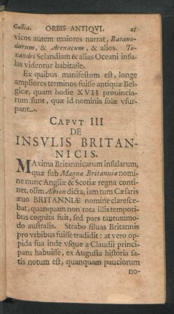 Caput III. De Insulis Britannicis.