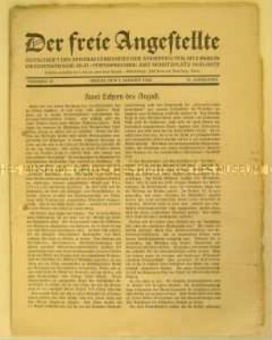 Mitteilungsblatt des Zentralverbandes der Angestellten u.a. zu Lohnfragen