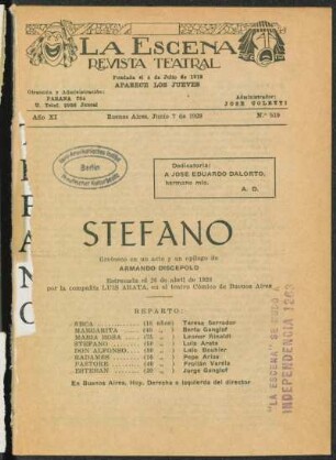 Stéfano : grotesco en un acto y un epílogo