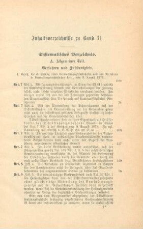 Systematisches Verzeichnis