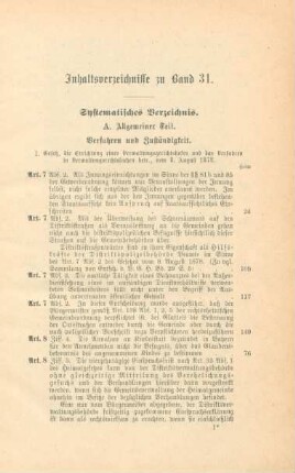 Systematisches Verzeichnis