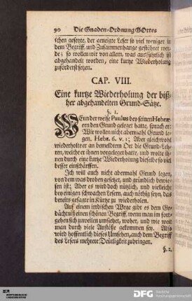 Cap. VIII. Eine kurtze Wiederholung der bißher abgehandelten Grund-Sätze.