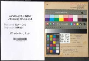 Entnazifizierung Ruth Wunderlich , geb. 08.10.1922 (Lehrerin)