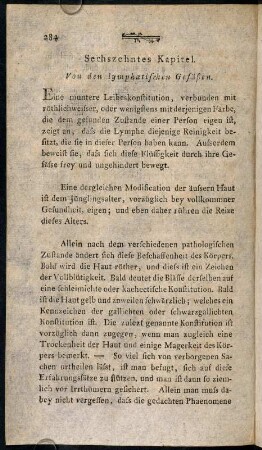 284-291, Sechszehntes Kapitel. Von den lymphatischen Gefäßen. - Siebzehntes Kapitel. Von den lymphatishen Drüsen.
