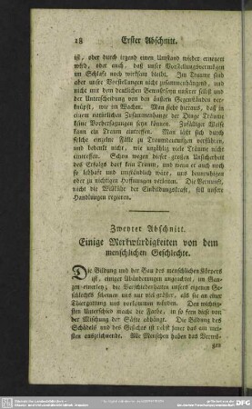 Zweyter Abschnitt. Einige Merkwürdigkeiten von dem menschlichen Geschlechte
