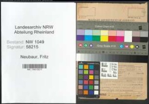 Entnazifizierung Fritz Neubaur , geb. 16.04.1891 (Zoologe)