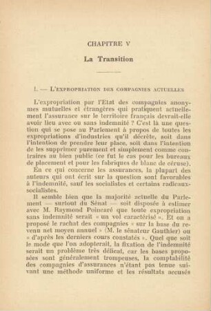 Chapitre V La Transition